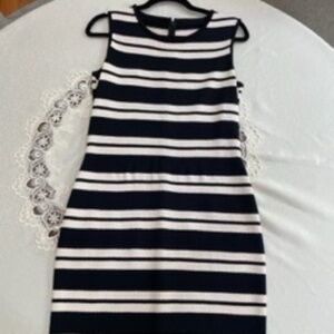 St John knit Dress size 6, Black and Cream stripe